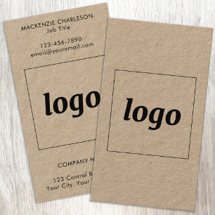 Simple Logo and Text Vertical Format Business Card