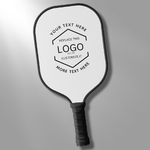 Simple Logo Black Text Business Promotional Pickleball Paddle