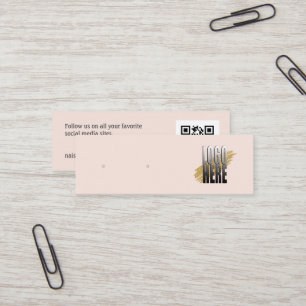 Simple Logo Blush Earring Display with QR Code Mini Business Card