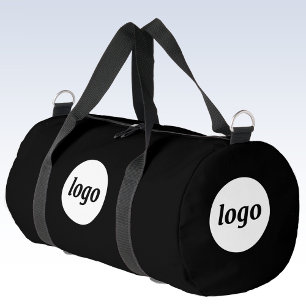 Simple Logo Branding Promotional Business Black Duffle Bag