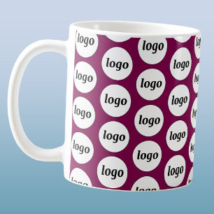 Simple Logo Business Branding Pattern Cherry Pink Coffee Mug