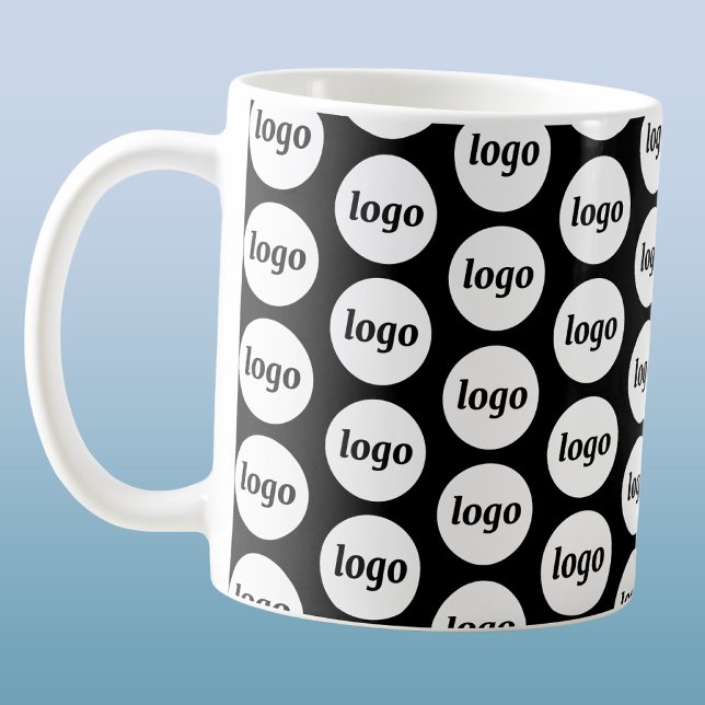 Simple Logo Business Branding Pattern Coffee Mug (Simple logo pattern business branding promotional coffee mug)