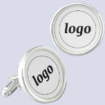 Simple Logo Business Branding Promotional Cufflinks<br><div class="desc">Add your own logo to this design,  which will be clipped to a circle shape.  Minimalist and professional.  Great for employee and staff uniform,  or as a promotional product for your clients and customers.</div>