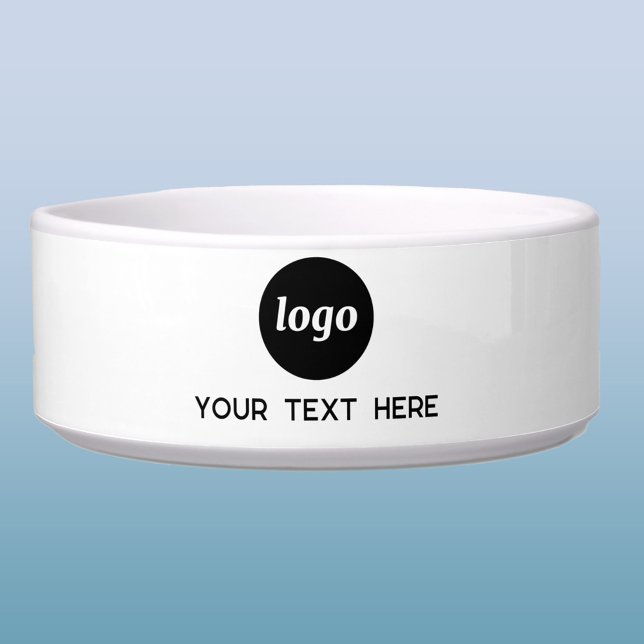 Simple Logo Business Branding Promotional Pet Bowl (Simple logo with custom text promotional business branding pet bowl for dog friendly premises)