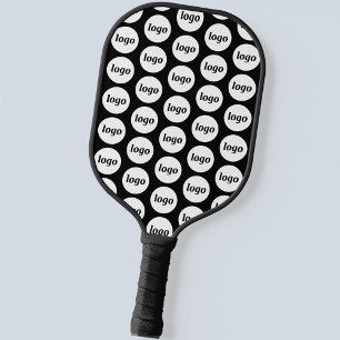Simple Logo Business Pattern Black Pickleball Paddle
