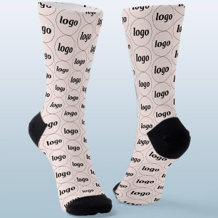Simple Logo Business Pattern Blush Pink Socks