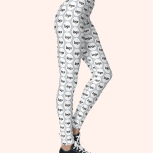 Simple Logo Business Pattern Powder Blue Leggings