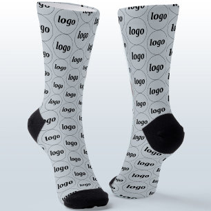 Simple Logo Business Pattern Powder Blue Socks