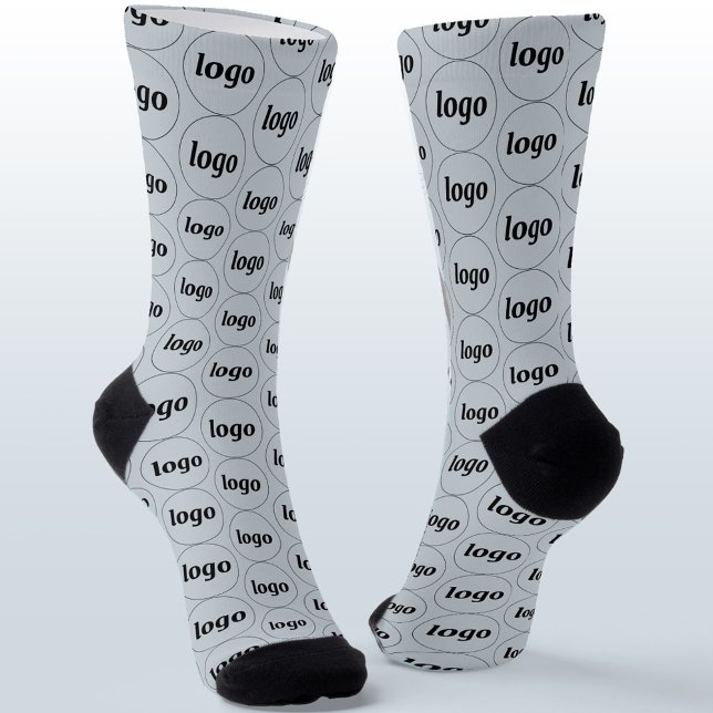 Simple Logo Business Pattern Powder Blue Socks (Simple logo pattern professional promotional business branding socks)