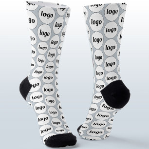 Simple Logo Business Pattern Powder Blue Socks