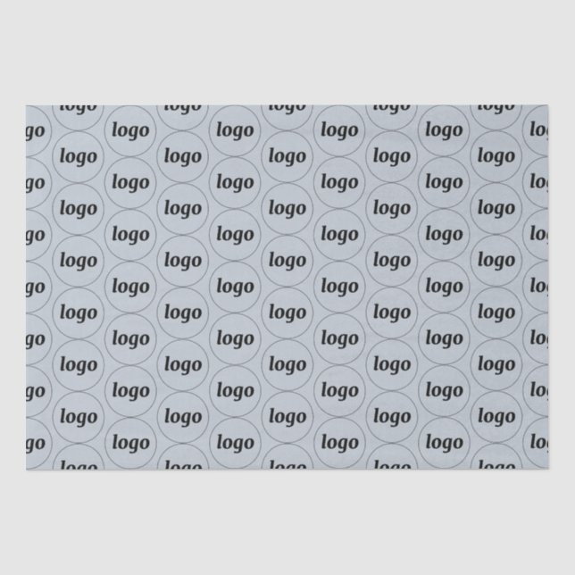 Simple Logo Business Pattern Powder Blue Tissue Paper (Front)