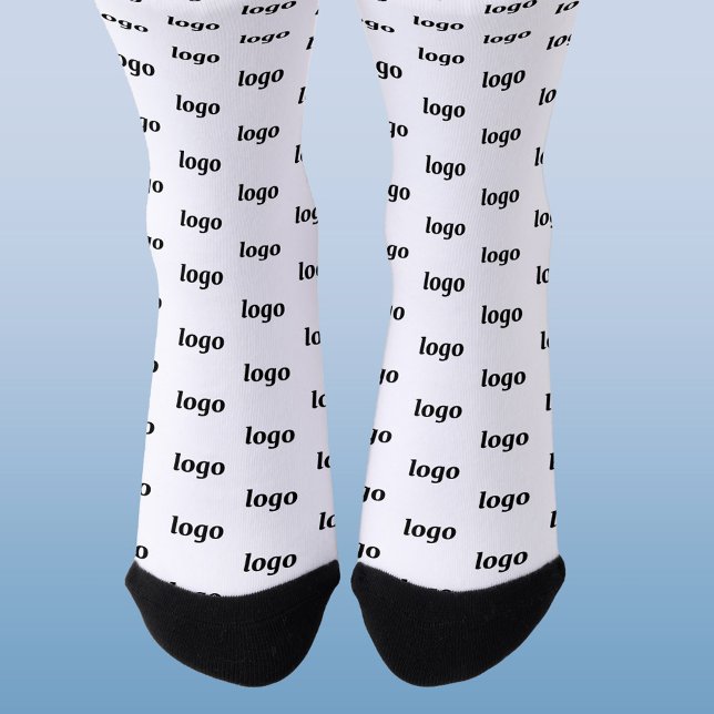 Simple Logo Business Pattern Promotional Socks (Simple logo pattern business branding promotional socks for uniform or customer client giveaways)