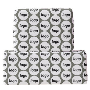 Simple Logo Business Pattern Sage Green Wrapping Paper