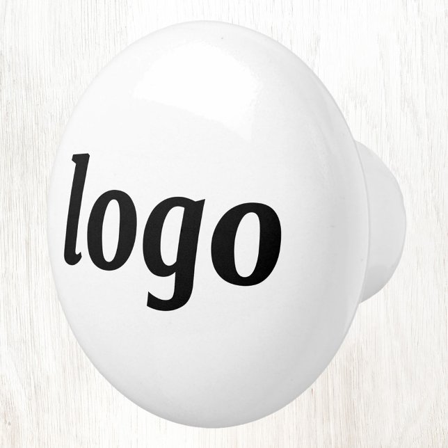Simple Logo Business Promotional Branding Ceramic Knob (Simple logo business branding promotional ceramic door pull or knob)