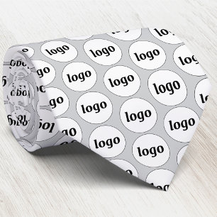 Simple Logo Business Silver Grey Neck Tie