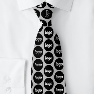 Simple Logo Business Silver Grey Tie