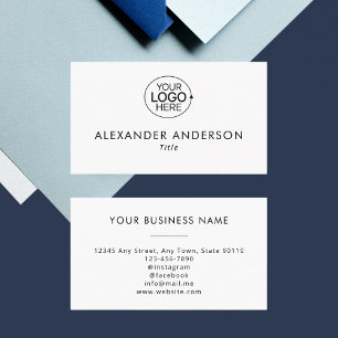 Simple Logo Clean Black And White Typography  Business Card