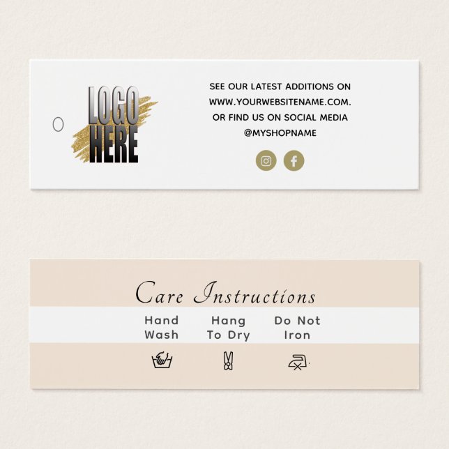 Simple Logo Clothing Washing Laundry Care tag (Front & Back)