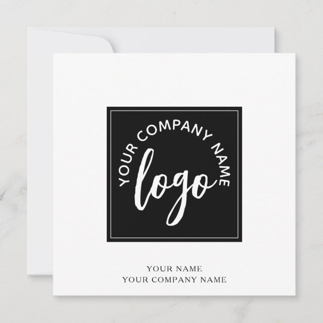Simple Logo Company Name Note Card (Front)