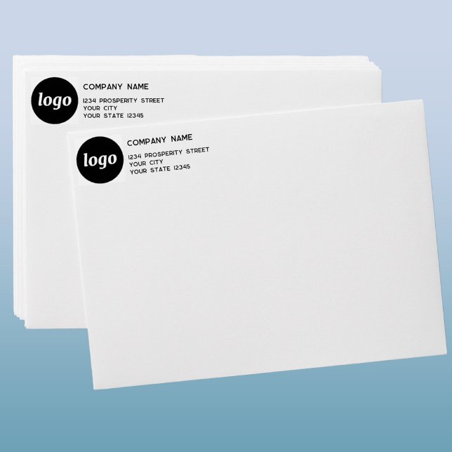 Simple Logo Company Return Address Envelope (Simple logo with custom text business branding promotional return address mailing envelopes)