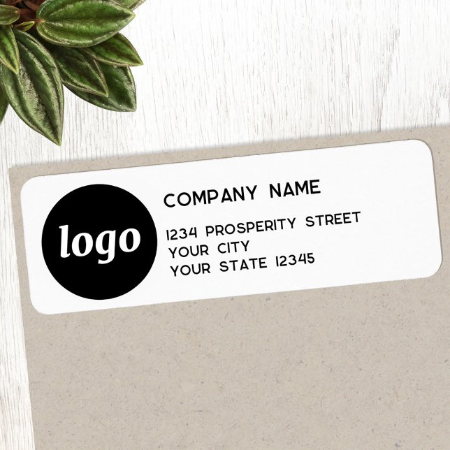 Simple Logo Company Return Address Label (Logo with text business promotional return address label)