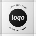 Simple Logo Custom Text Business Ceramic Tile<br><div class="desc">Simple logo and custom text design to foster brand loyalty and promote your small business.  Replace the logo with your own,  and change or delete the top and lower text to customise.</div>