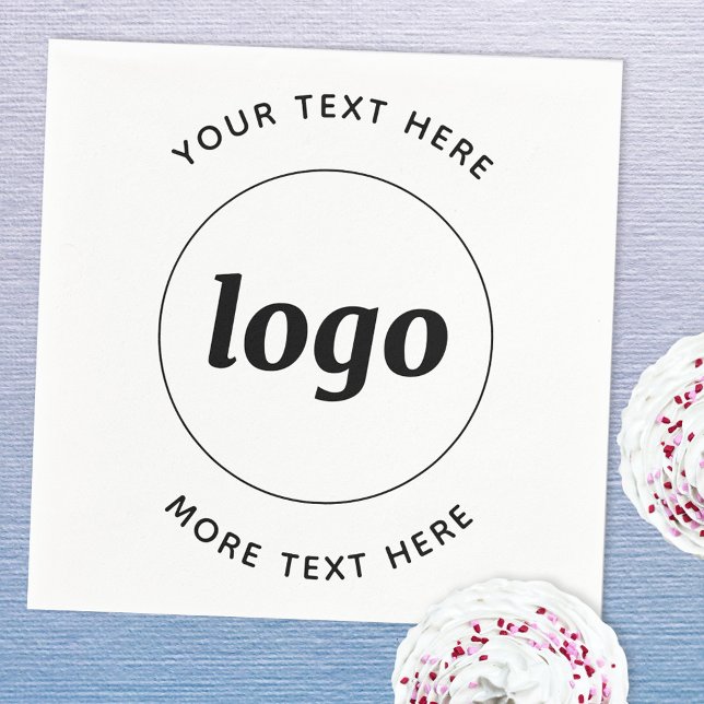 Simple Logo Custom Text Business Napkin (Logo and custom text business promotional paper napkin)