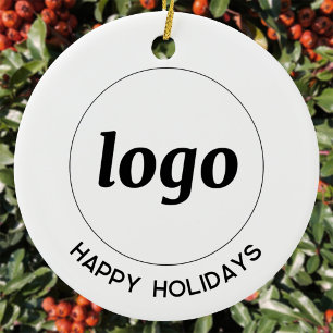 Simple Logo Custom Text Business Promotional Ceramic Ornament