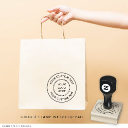 Simple Logo Custom Text Business Rubber Stamp