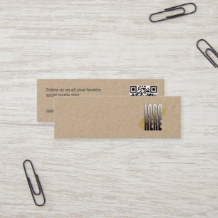 Simple Logo Kraft Paper Earring Display QR Code Mini Business Card