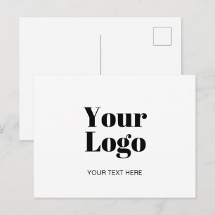 Simple Logo or Image Upload Template & Custom Text Postcard