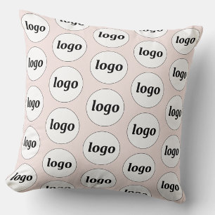 Simple Logo Pattern Blush Pink Cushion
