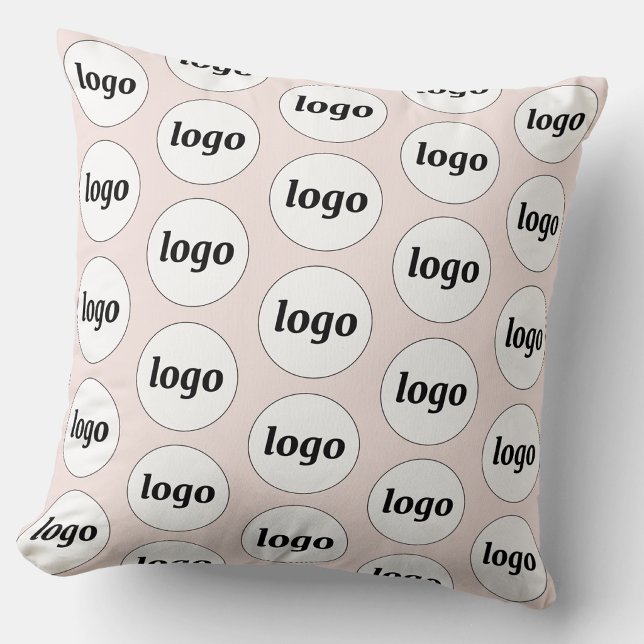 Simple Logo Pattern Blush Pink Cushion (Logo pattern business promotional throw pillow)
