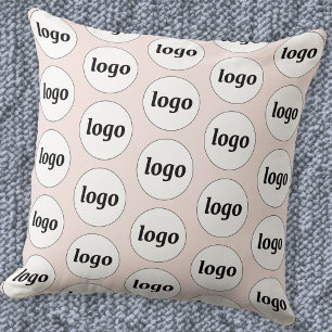 Simple Logo Pattern Blush Pink Cushion