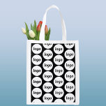 Simple Logo Pattern Business Branding Promotional Reusable Grocery Bag<br><div class="desc">Simple logo branding pattern design to foster brand loyalty and promote your small business. Replace the logo with your own and change the background colour in the Design Tool to customise. Great for your staff and employees, to use in your business and to give away to your customers and clients....</div>