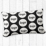 Simple Logo Pattern Business Promotional Black Lumbar Cushion<br><div class="desc">Simple minimalist logo design to foster brand loyalty and promote your small business. Replace the logo with your own and change the background colour in the Design Tool to customise. Use them in your business, hotel, cafe, restaurant, office or store front, or sell or give them away to your customers...</div>