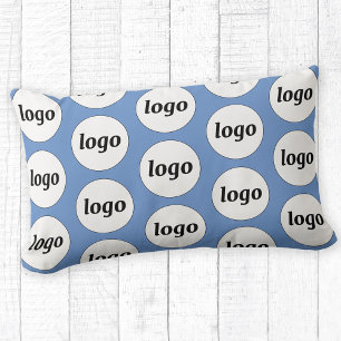 Simple Logo Pattern Business Promotional Blue Lumbar Cushion