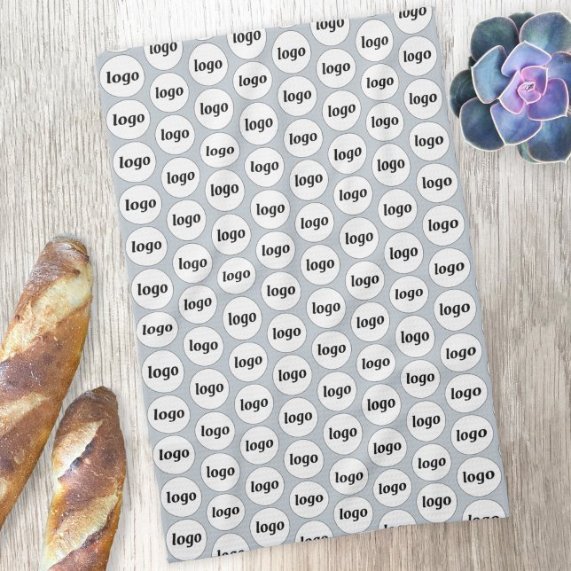 Simple Logo Pattern Business Promotional Blue Tea Towel (Simple logo pattern promotional business kitchen tea towel)