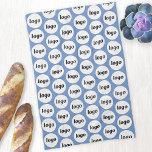 Simple Logo Pattern Business Promotional Blue Tea Towel<br><div class="desc">Simple logo pattern design to foster brand loyalty and promote your small business.  Replace the logo with your own and change the background colour in the Design Tool to customise.  Use them yourself or in your business or give them to staff,  employees,  customers and clients.</div>