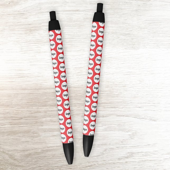 Simple Logo Pattern Business Promotional Red Black Ink Pen (Simple logo pattern business promotional pens, ideal for trade shows, store front and customer promo)