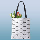 Simple Logo Pattern Business Promotional Tote Bag<br><div class="desc">Simple logo pattern design to foster brand loyalty and promote your small business.  Replace the logo with your own and change the background colour in the Design Tool to customise.</div>