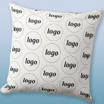 Simple Logo Pattern Cushion<br><div class="desc">Simple minimalist logo design to foster brand loyalty and promote your small business.  Replace the logo with your own and change the background color in the Design Tool to customize.</div>