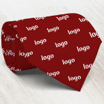Simple Logo Pattern Dark Burgundy Red Business Tie<br><div class="desc">Simple logo pattern design business branding professional tie for your staff and employee uniforms,  or to promote your business at corporate events,  trade shows,  sales meetings and consultations.</div>
