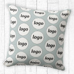 Simple Logo Pattern Powder Blue Cushion<br><div class="desc">Simple minimalist logo design to foster brand loyalty and promote your small business. Replace the logo with your own and change the background colour in the Design Tool to customise.</div>