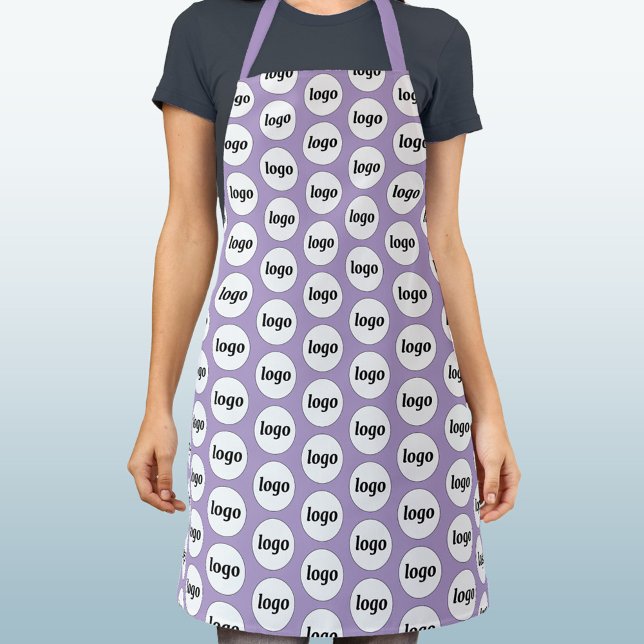 Simple Logo Pattern Promotional Pastel Lilac Apron (Simple logo pattern business promotional pastel lilac purple apron)