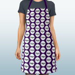 Simple Logo Pattern Promotional Plum Purple Apron<br><div class="desc">Simple minimalist logo design to foster brand loyalty and promote your small business.  Replace the logo with your own and change the dark plum purple background colour in the Design Tool to customise.  Perfect for business parties and events,  or for your cafe,  restaurant or bakery.</div>