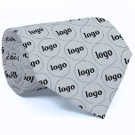 Simple Logo Patternn Business Neck Tie<br><div class="desc">Simple professional logo pattern to foster brand loyalty and promote your business.  Replace the logo with your own and change the background colour in the Design Tool to customise.</div>