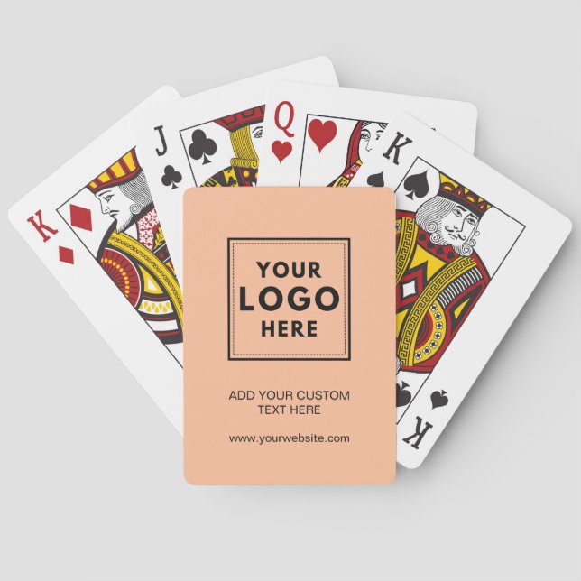 Simple Logo Professional Business Peach Playing Cards (Back)