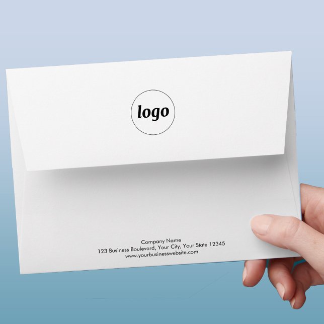 Simple Logo Professional Envelope (Logo custom text address promotional business envelope)