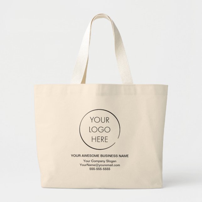Simple Logo Promotional Bag, Business or Shop, Large Tote Bag (Front)